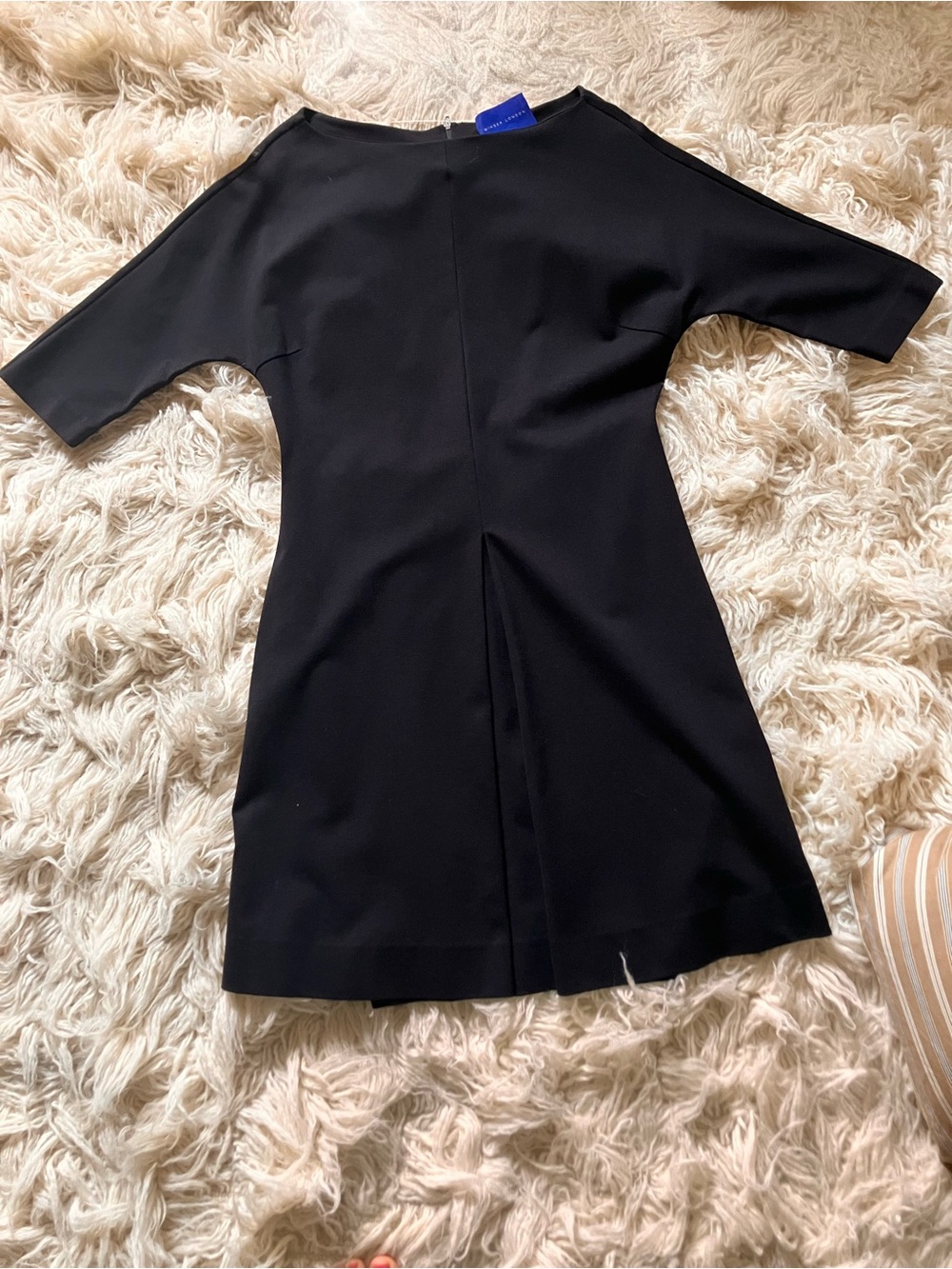 Winser London Ponte Knit Pleat Dress Black